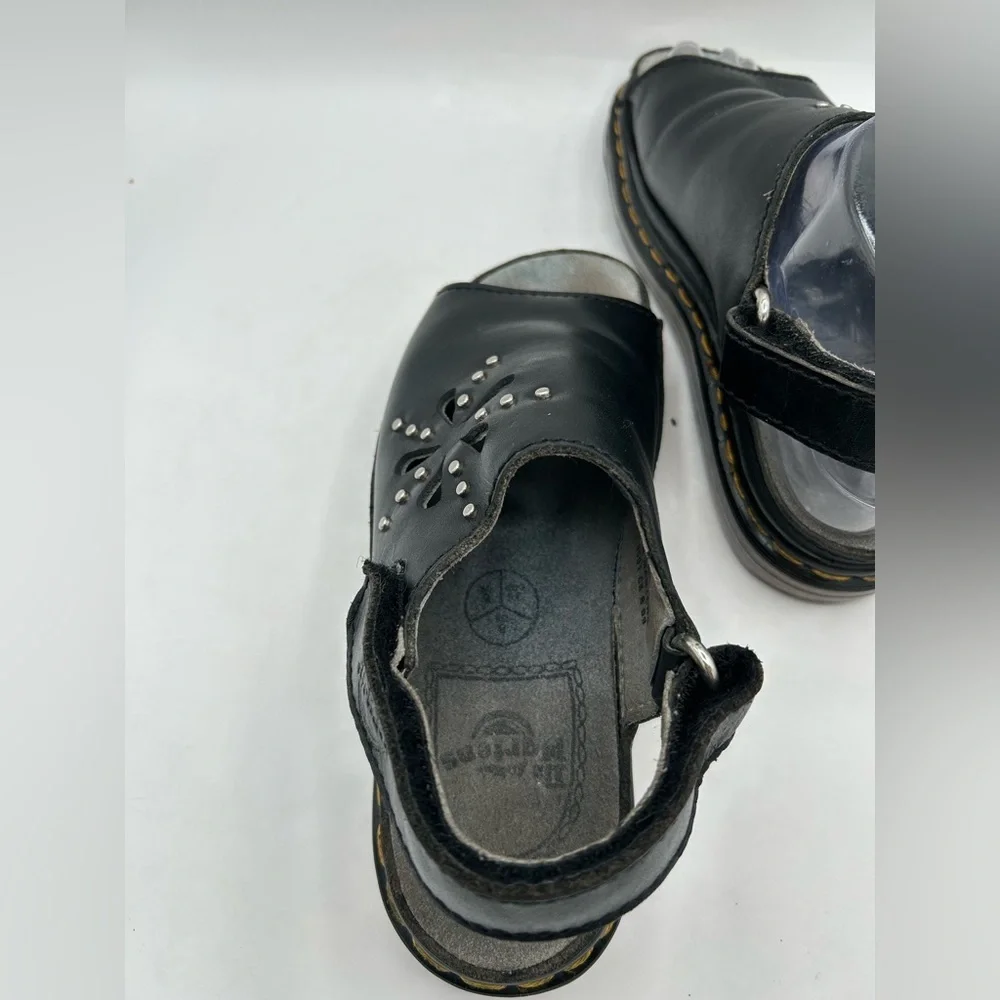 RARE Dr. Martens vintage deadstock black  flower cutout Chunky Sandals England 7 - Picture 9 of 12